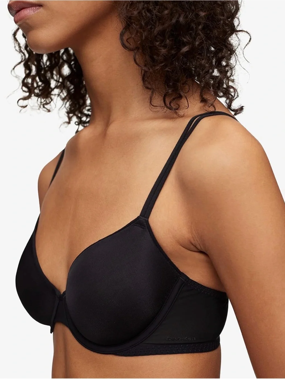 Calvin Klein Women's Sheer Marquisette Lightly Lined Demi Bra QF6068 - Black 32B